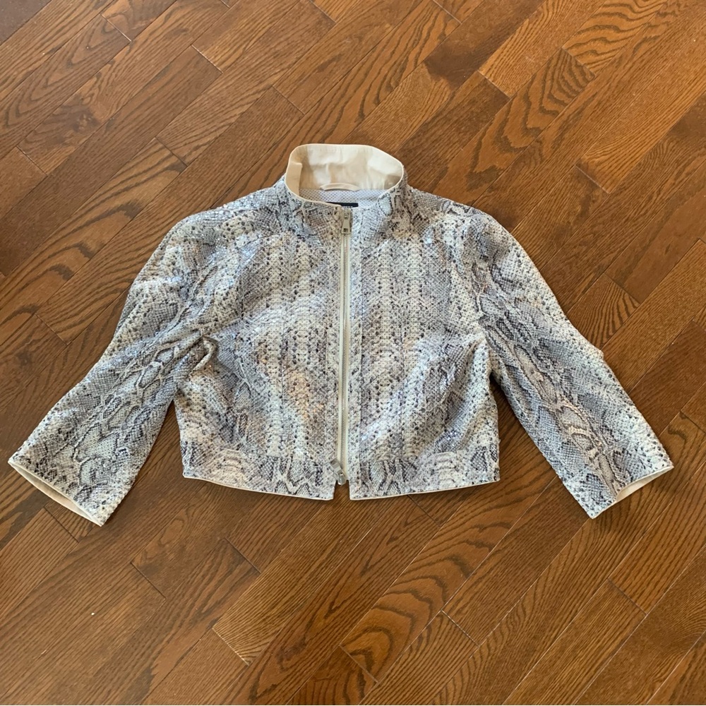 Blacky Dress Berlin Faux Snakeskin Cropped Blazer